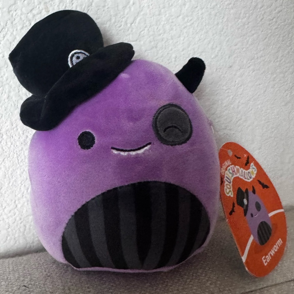 Squishmallow Halloween 5” Earworm Purple Monster Soft Plush Toy Collectible NWT